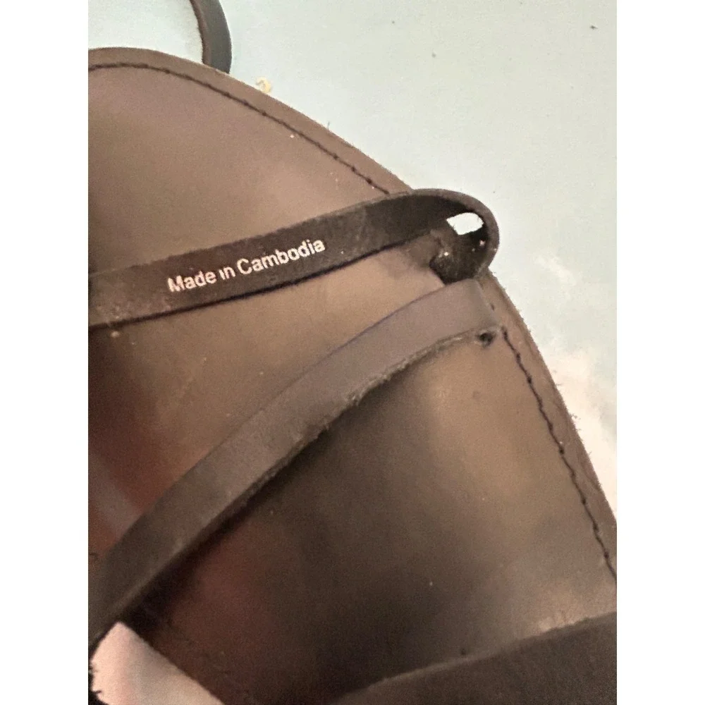 Madewell Shoes Womens Size 9.5 Black Leather Open Toe Flats Strappy Sandal